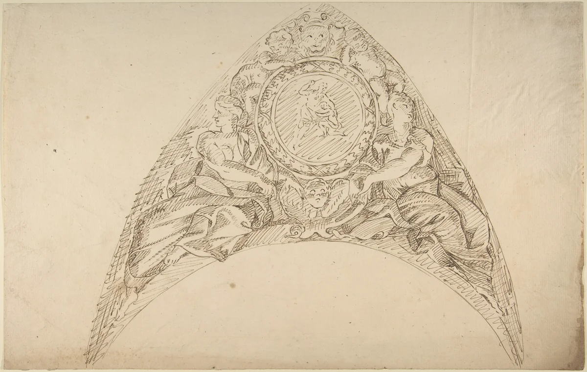 Design for a Pedentive Decoration by anonymous, drawing, 1700-1800