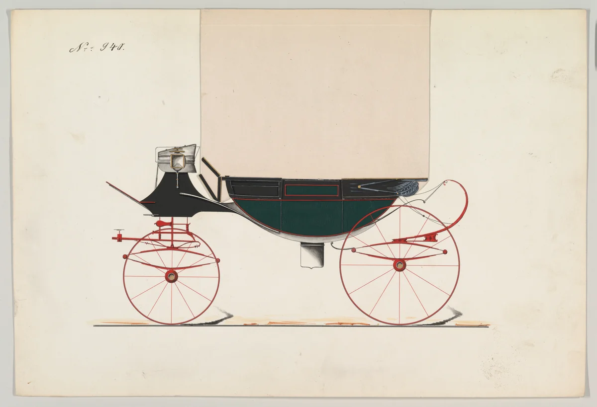 Landau #940 by Brewster & Co., drawing, 1850-1870