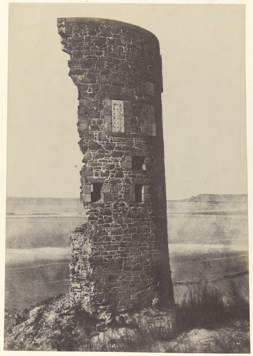 Tower Struck by Lightning, Saint-Ouen Bay by Thomas Sutton, photograph, 1854