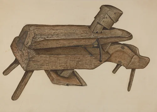 Shaving Horse by Clarence W. Dawson, index of american design, 1938