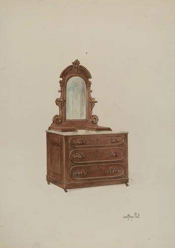 Dresser with Marble Top by Geoffrey Holt, index of american design, 1937