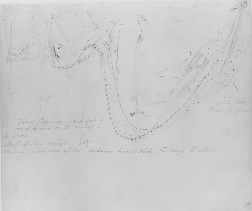 Study of Queen Victoria's Train (Study for Portrait of Queen Victoria) by Thomas Sully, artwork, 1835-1838