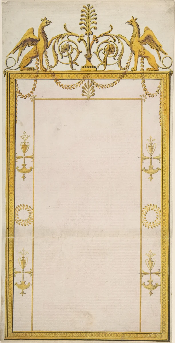 Design for a Mirror by James Wyatt, drawing, 1766-1813