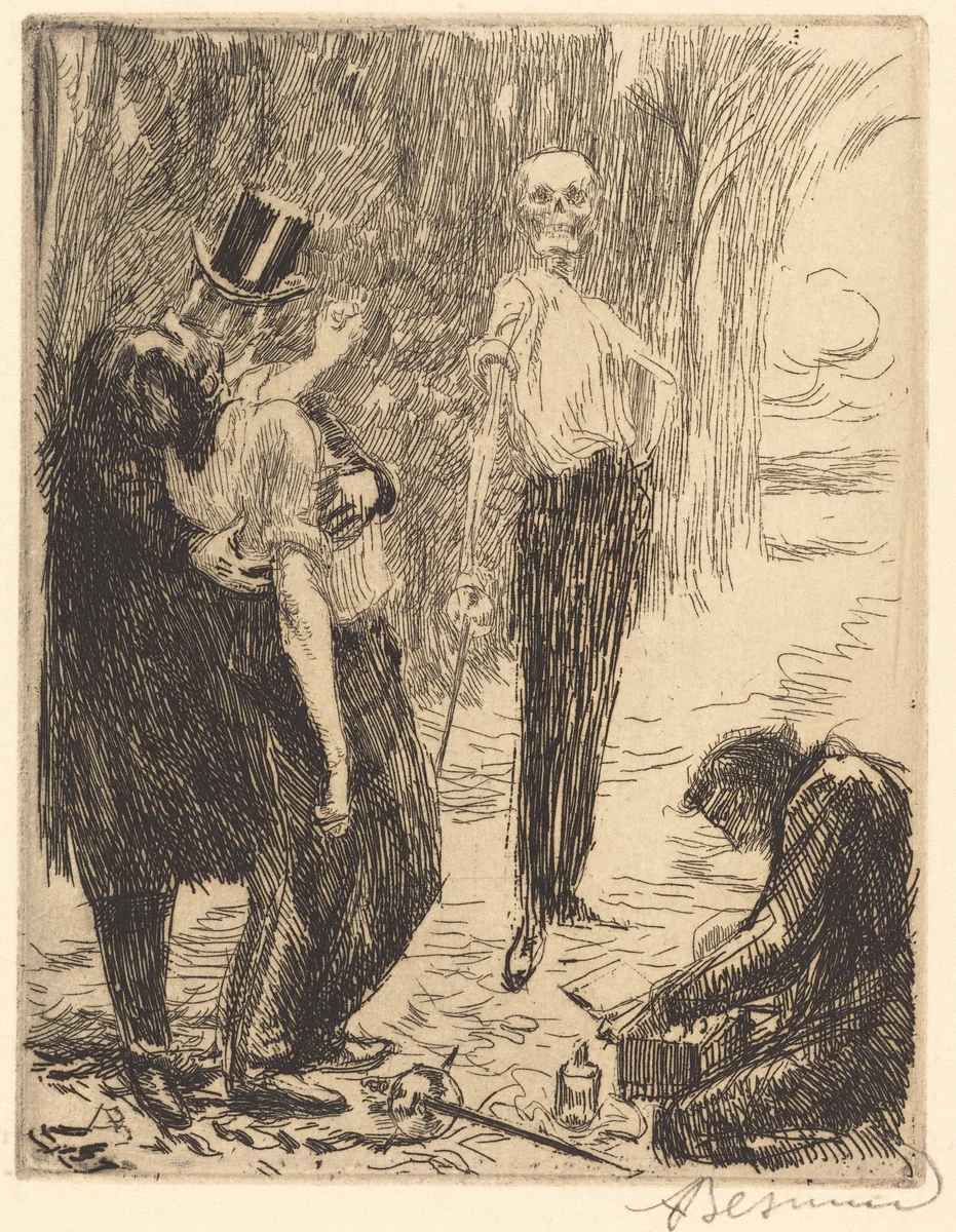 The Duel (Le duel) by Albert Besnard, print, 1900