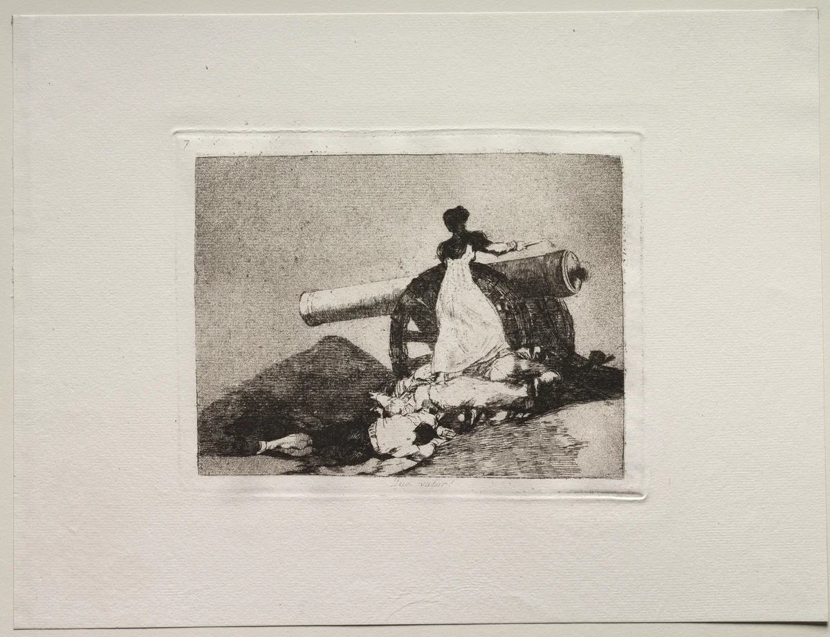 The Horrors of War: What Courage! by Francisco de Goya, print, 1810-1816