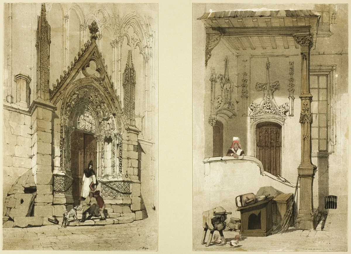Porte Rouge, Notre Dame, Paris by Thomas Shotter Boys, print, 1839