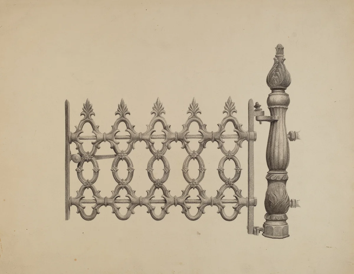 Gate and Gatepost by Jerome Hoxie, index of american design, 1940