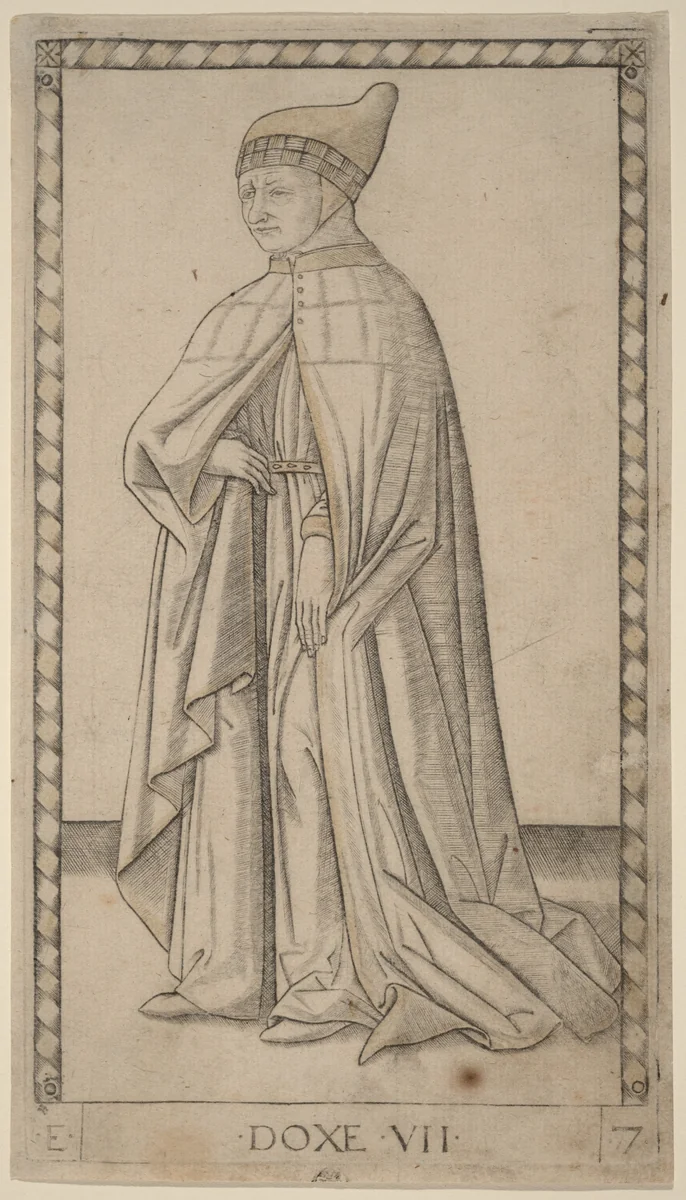 Doxe (Doge) by Master of the E-Series Tarocchi, print, 1465
