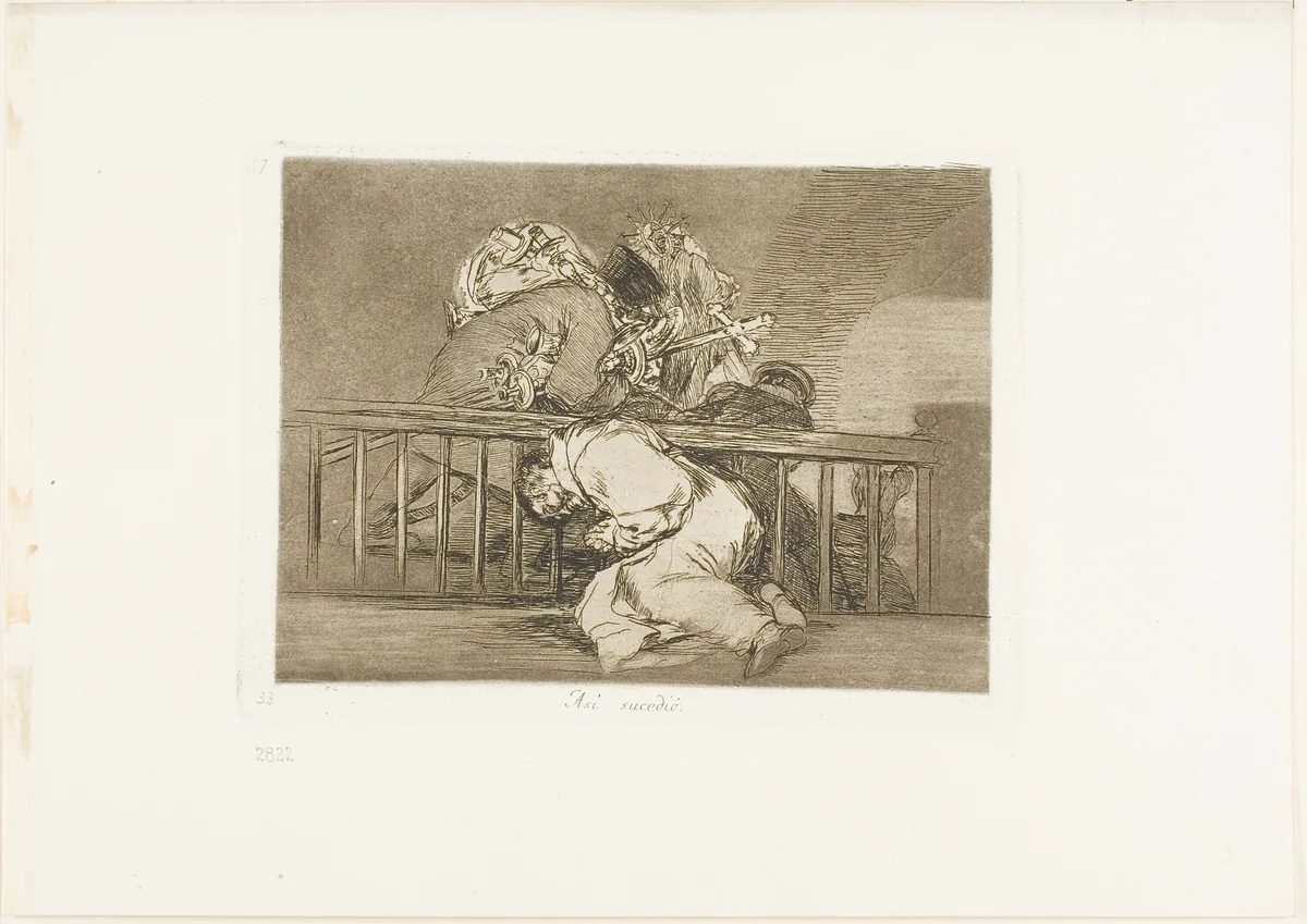 This is How it Happened, plate 47 from The Disasters of War by Francisco José de Goya, print, 1812-1815