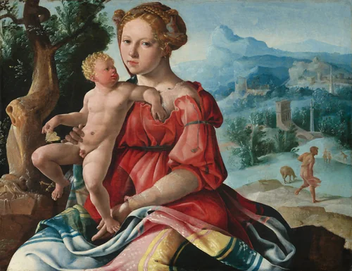 The Rest on the Flight into Egypt by Maerten van Heemskerck, painting, 1530
