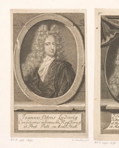 Portret van Johann Peter von Ludewig by Martin Bernigeroth, print, 1720