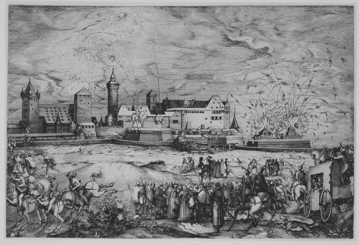 Entry of Maximilian II into Nuremberg, June 7, 1570 by Jost Amman, print, 1570