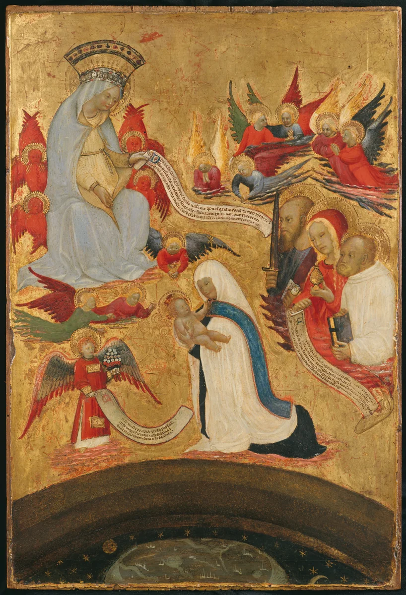 Santa Francesca Romana Holding the Christ Child by Antonio del Massaro, painting, 1440-1450