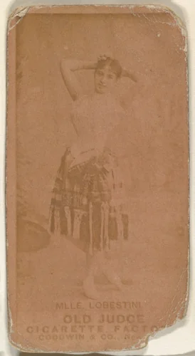 Mlle. Lobestini, from the Actors and Actresses series (N171) for Old Judge Cigarettes by Goodwin & Company, photograph, 1886-1890