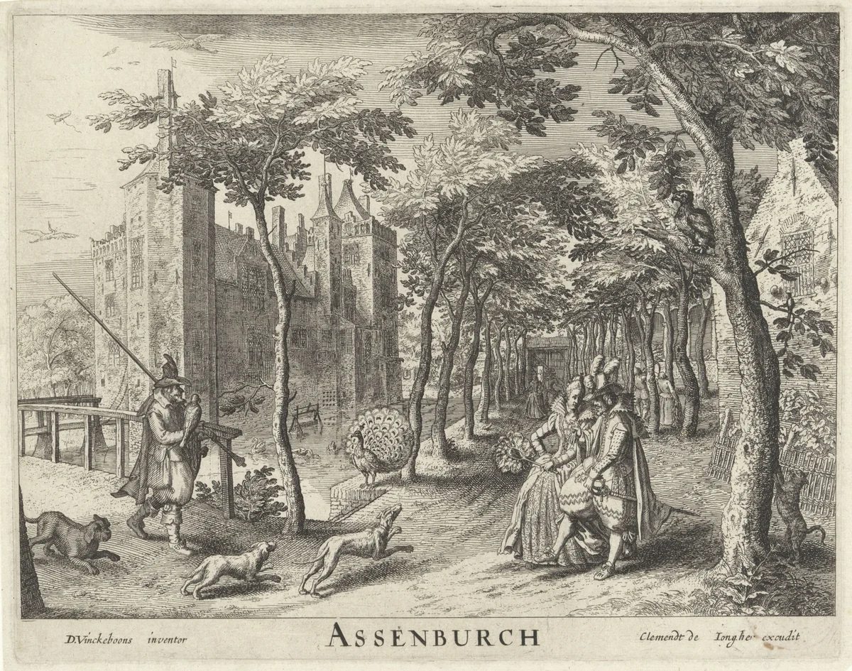 Gezicht op kasteel Assumburg te Heemskerk by anonymous, print, 1640-1670