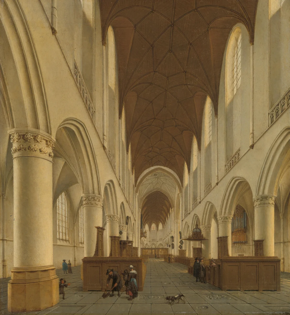 The interior of Saint Bavo's Church in Haarlem by Isaak van Nickelen, painting, 1660-1703