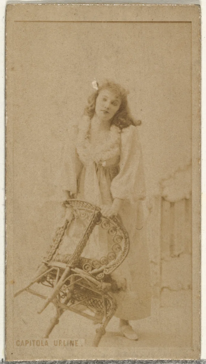 Capitola Urline, from the Actors and Actresses series (N145-8) issued by Duke Sons & Co. to promote Duke Cigarettes by W. Duke, Sons & Co., photograph, 1890-1895