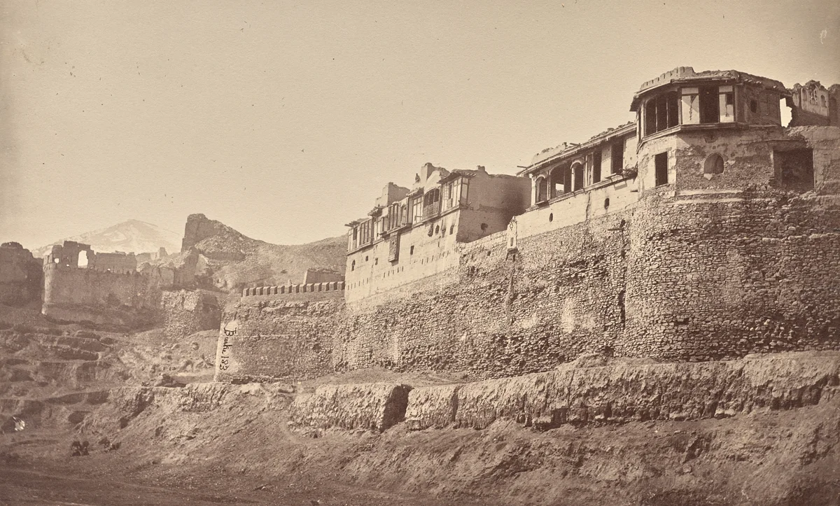 South Wall, Bala Hissar & Residency by John Burke, photograph, 1878-1880