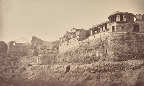 South Wall, Bala Hissar & Residency by John Burke, photograph, 1878-1880