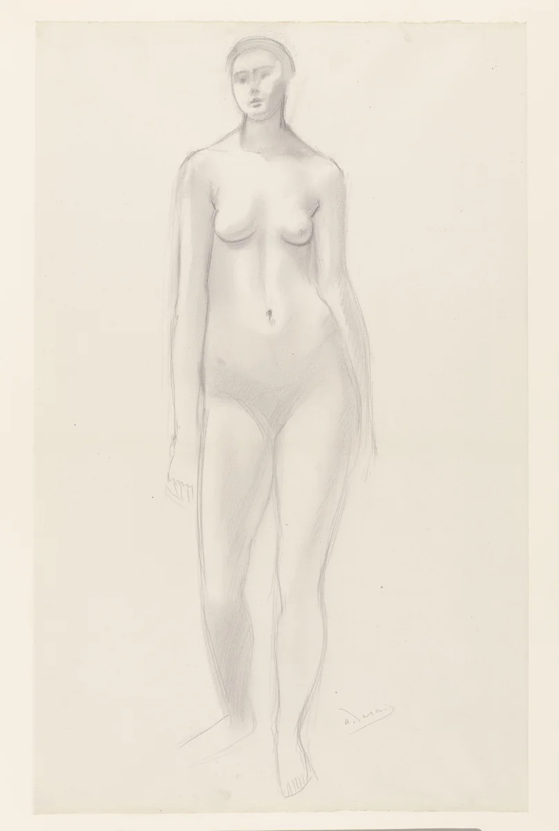 Staande naakte vrouw by André Derain, drawing, 1890-1954