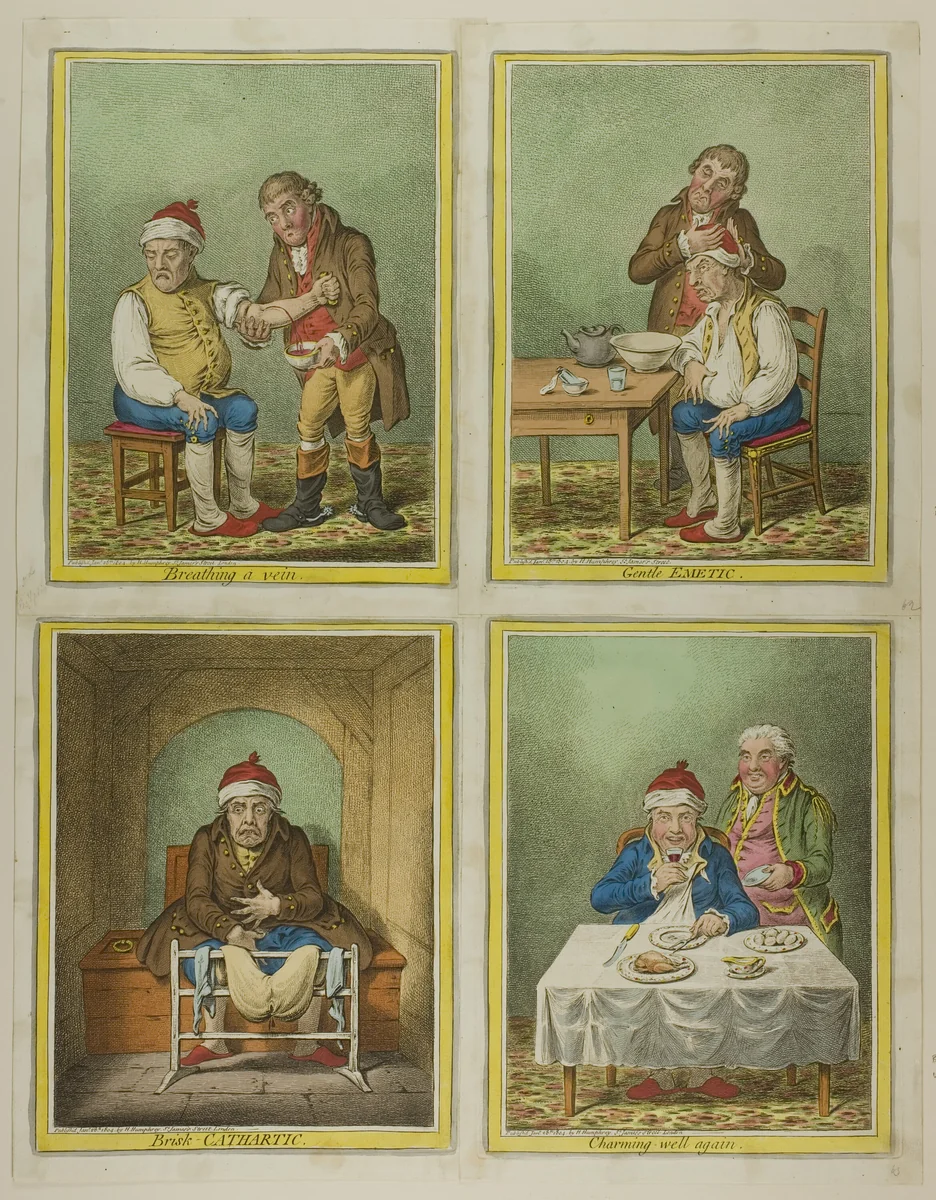Breathing a Vein by James Gillray, print, 1804