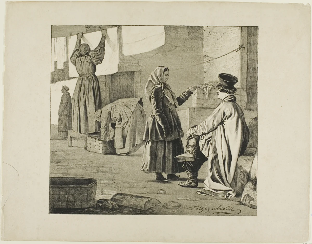 Scenes from Russian Folk Life by Ignatii Shchedrovskii, print, 1835-1870