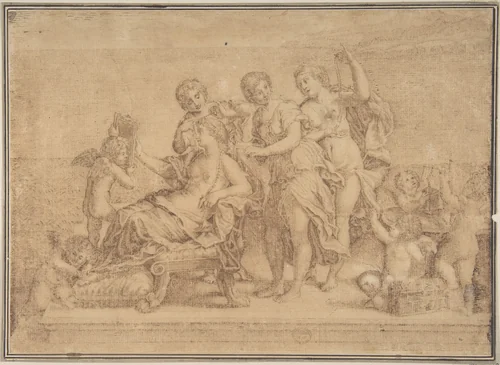 Engraver's Copy After The Toilet of Venus by Francesco Albani, drawing, 1600-1700