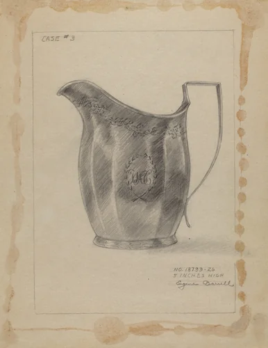 Silver Creamer by Eugene Barrell, index of american design, 1936