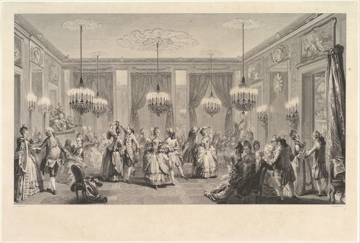 Le Bal Paré by Antoine-Jean Duclos, print, 1774