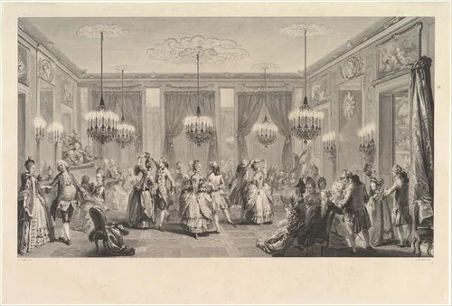 Le Bal Paré by Antoine-Jean Duclos, print, 1774