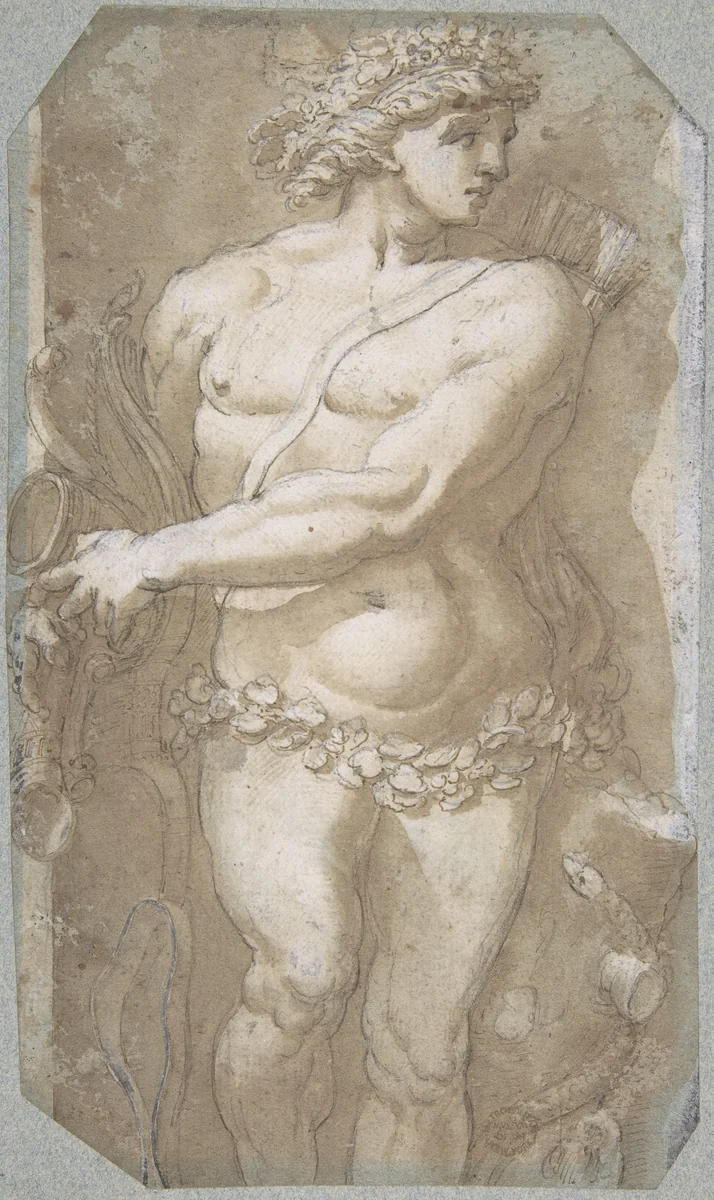 Apollo by anonymous, drawing, 1600-1700