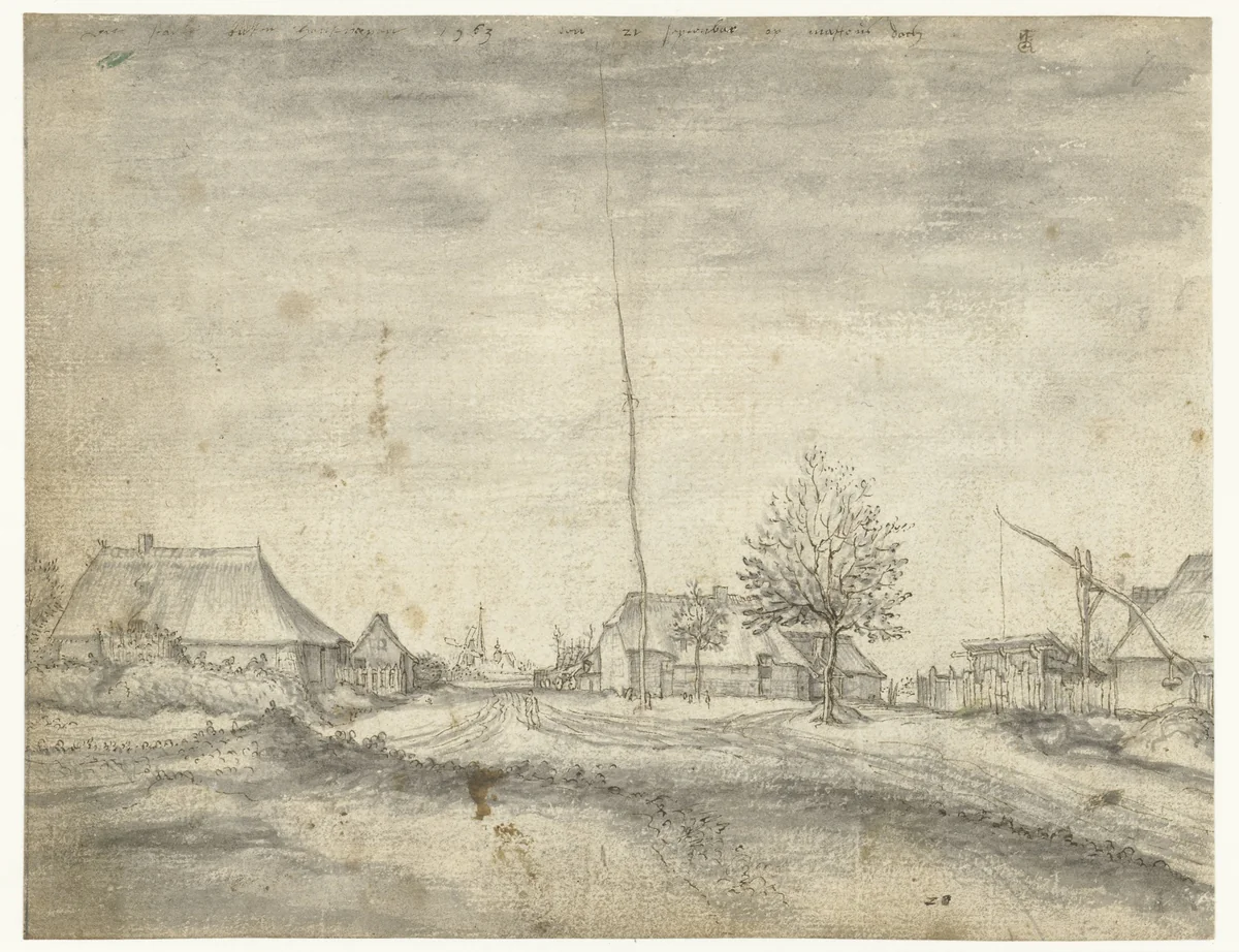 Plattelandsgezicht nabij Antwerpen by Monogrammist IVLER, drawing, 1563