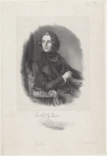 Portret van Charles Dickens by anonymous, print, 1839