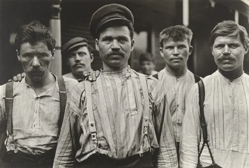 Russian Steel Workers, Homestead, Pennsylvania by Lewis Wickes Hine, photograph, 1909