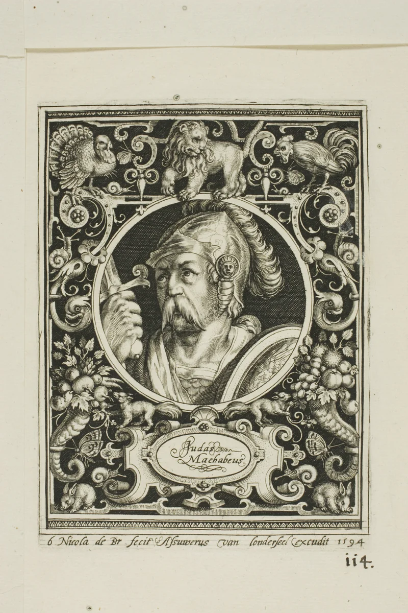 Judas Macabee, plate six from The Nine Worthies by Nicolaes de Bruyn, print, 1594