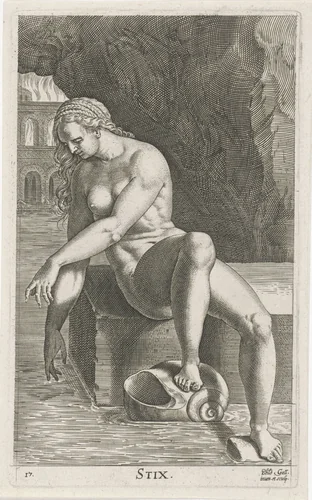 Riviernimf Styx by Philips Galle, print, 1587