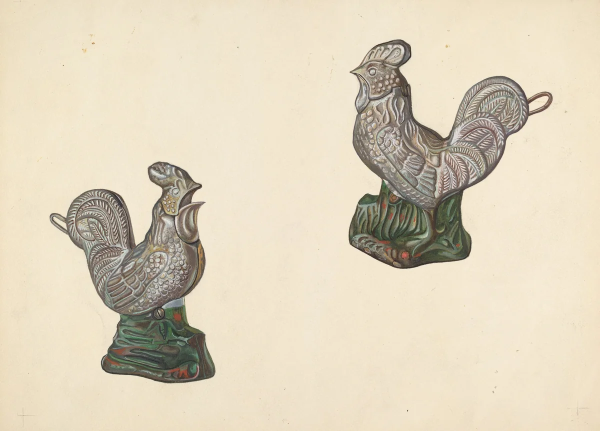 Rooster Coin Bank by William O. Fletcher, index of american design, 1938