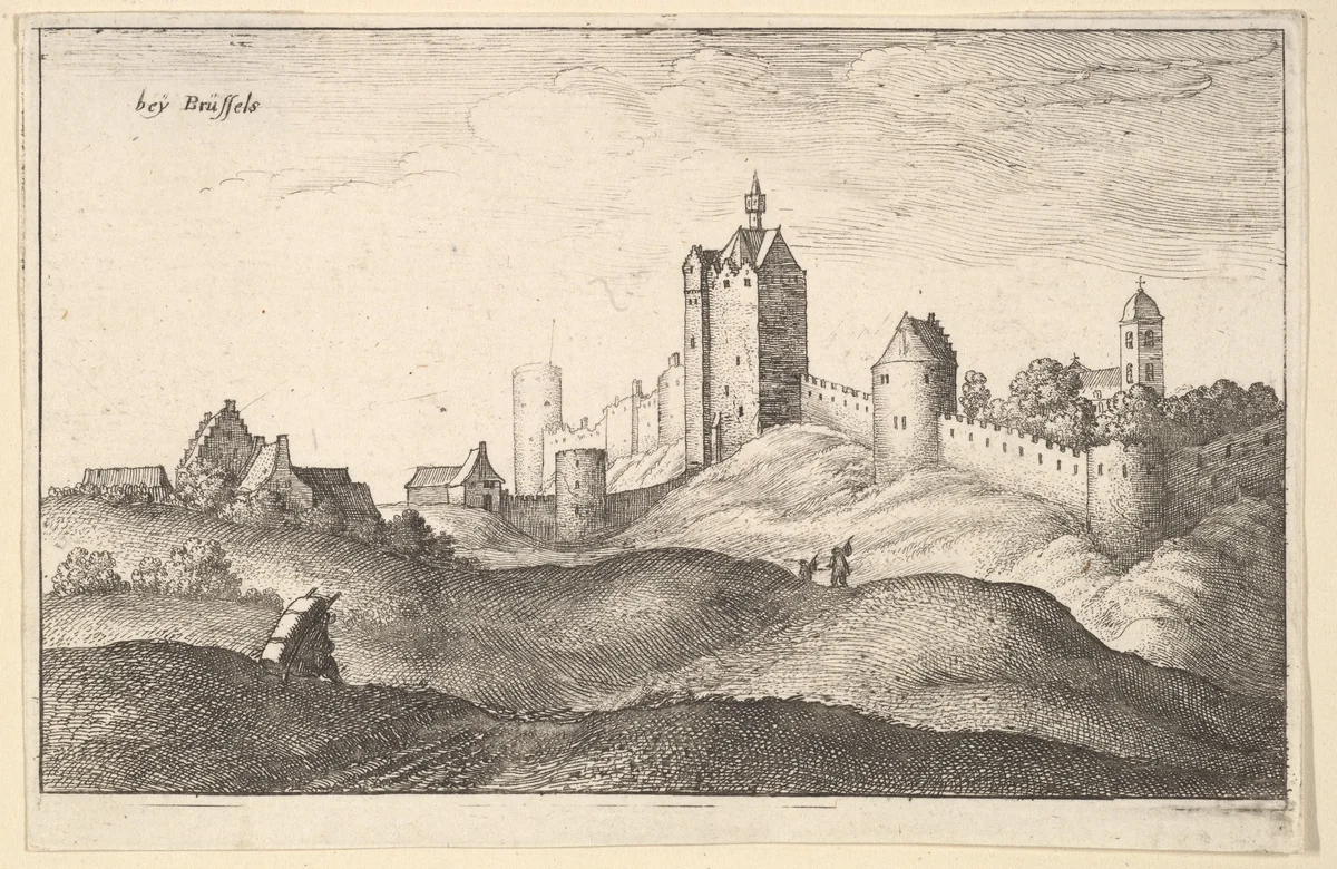Beÿ Brüssels (Brussels), from "European Views" by Wenceslaus Hollar, print, 1638-1648