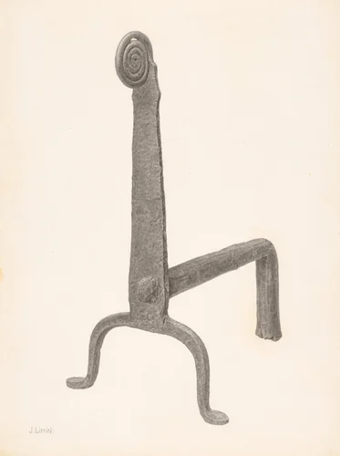 Andiron (one of pair) by Jacob Lipkin, index of american design, 1940