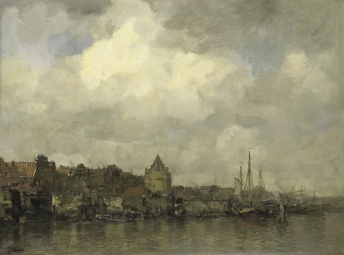 De Schreierstoren aan de Buitenkant te Amsterdam by Jacob Maris, painting, 1876