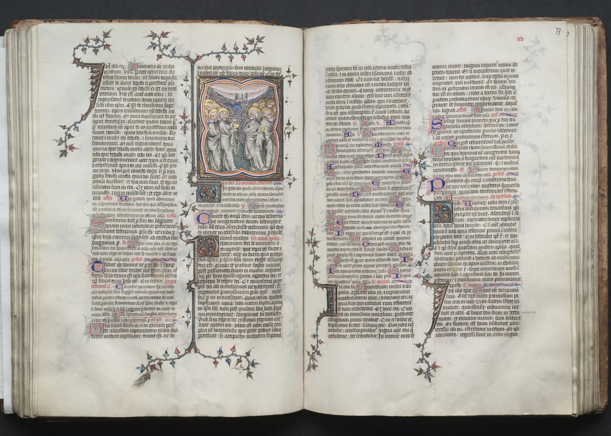 The Gotha Missal: Fol. 77r, Text by Master of the Boqueteaux, book, 1370-1380