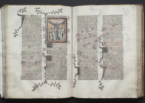 The Gotha Missal: Fol. 77r, Text by Master of the Boqueteaux, book, 1370-1380