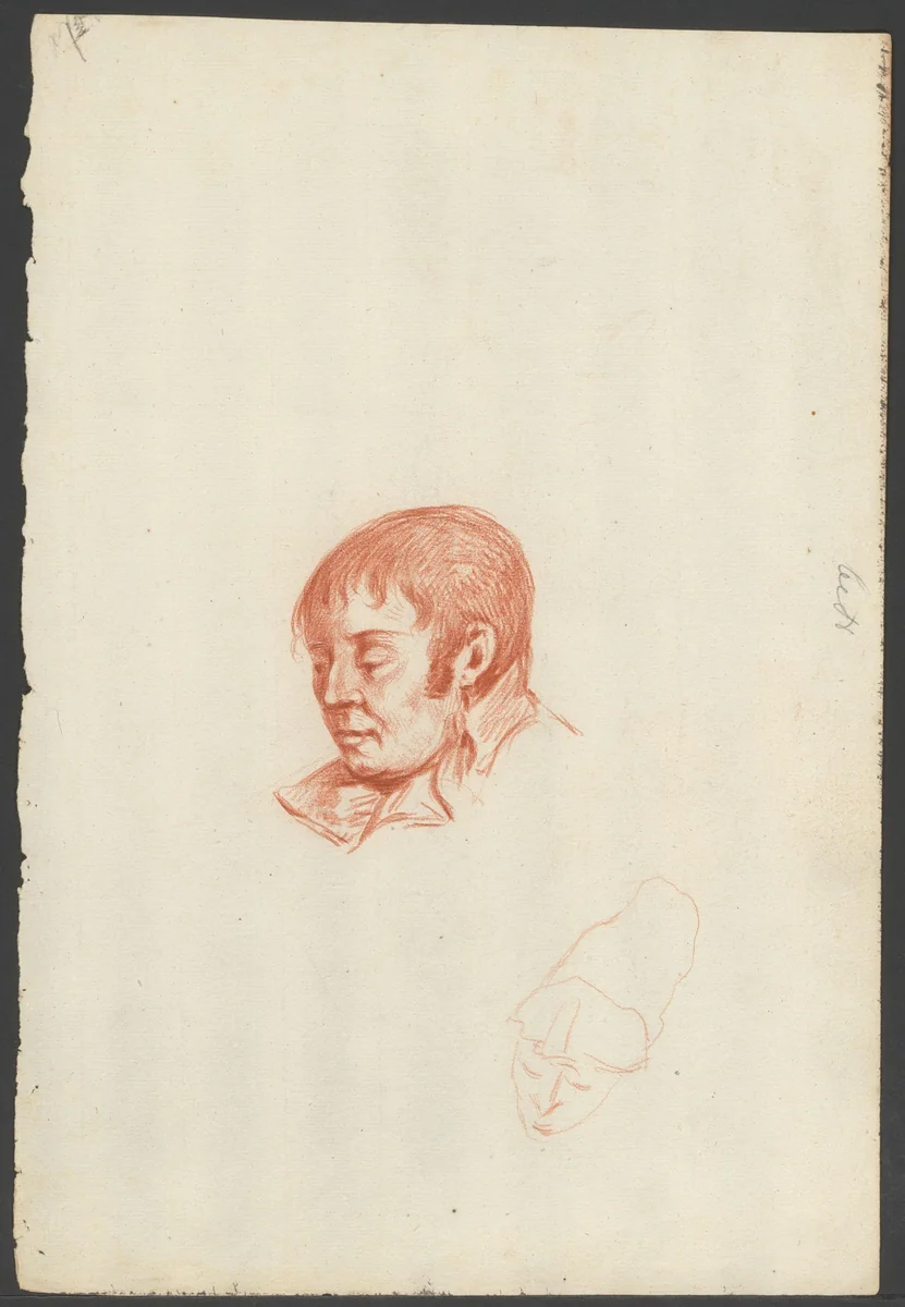 Man met neergeslagen ogen by Jean Bernard, drawing, 1775-1833