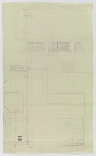Tugendhat House, Brno, Czech Republic (Arbor on the terrace. Elevation, plan and section) by Ludwig Mies van der Rohe, mies van der rohe archive, 1928