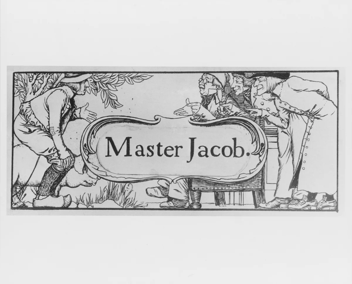 Master Jacob, for "The Wonder Clock" by Howard Pyle, drawing, 1887