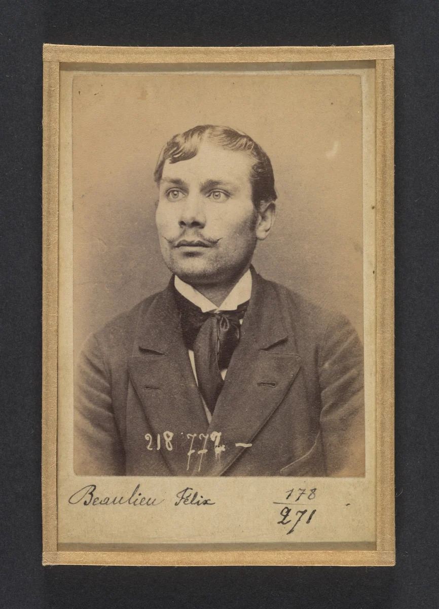 Beaulieu. Henri, Félix, Camille. 23 ans, né le 30/11/70 à Paris Ve. Comptable. Anarchiste. 23/5/94. by Alphonse Bertillon, photograph, 1894