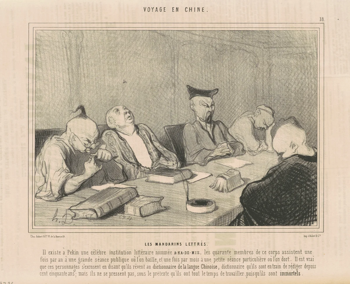 Les mandarins lettrés by Honoré Daumier, print, 1844
