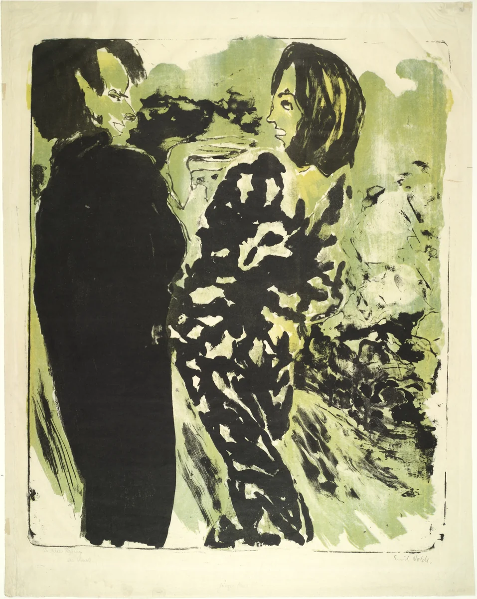 Young Couple (Junges Paar) by Emil Nolde, print, 1913