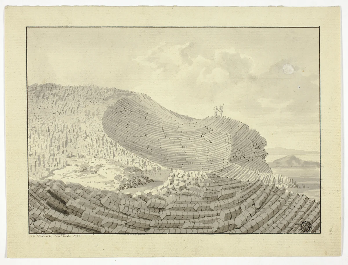 Giant's Causeway by John Clevely, drawing, 1722