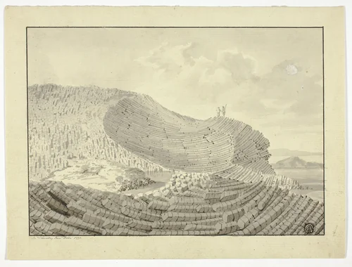 Giant's Causeway by John Clevely, drawing, 1722